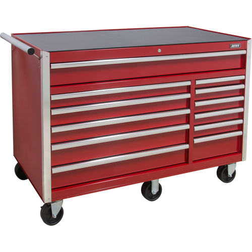 Chariot &agrave; outils industriel, 12 tiroirs, 56" la x 24-1/2" p x 38-1/8" h, Rouge Nia-Chem Ltd.
