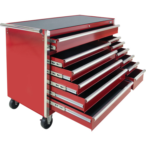 Chariot &agrave; outils industriel, 12 tiroirs, 56" la x 24-1/2" p x 38-1/8" h, Rouge Nia-Chem Ltd.