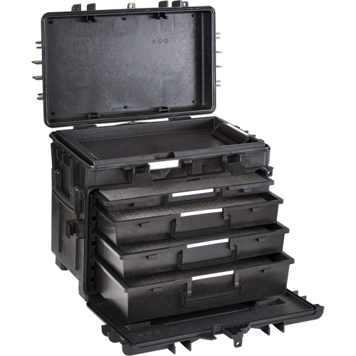 Coffre &agrave; outils mobile avec tiroirs, 4 tiroirs, 22-4/5" la x 15" p x 18" h, Noir Nia-Chem Ltd.