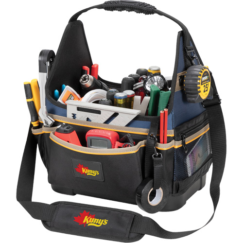 Molded Base Electrical/HVAC Tool Carrier, Ballistic Polyester, 20 Pockets, Black/Blue Nia-Chem Ltd.