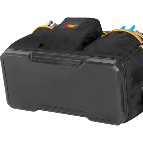 Molded Base Contractor's Closed-Top Tool Bag, Ballistic Polyester, 29 Pockets, Black/Blue Nia-Chem Ltd.