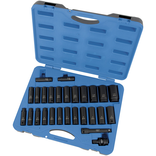 PS2712DC SAE/Metric Socket Set, 27 Pcs, Impact, 1/2" Drive Size, Deep Nia-Chem Ltd.