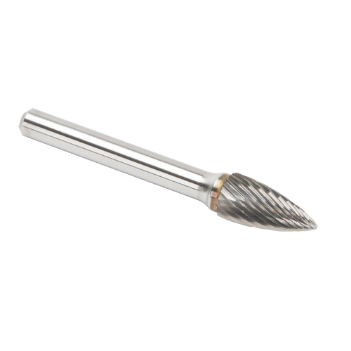 CLEVELAND Solid Carbide Burrs - Tree Shape Pointed End, SG-3, 9.53 mm Dia., 1/4" Shank Nia-Chem Ltd.