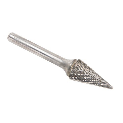 Solid Carbide Burrs - Pointed Cone Shape, SM-5, 1/2" Dia., 1/4" Shank, 22.2 mm Depth of Cut Nia-Chem Ltd.