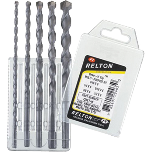 Groo-V Tip Multi-Purpose Specialty Drill Bit Sets, 5 Pieces, Carbide Nia-Chem Ltd.