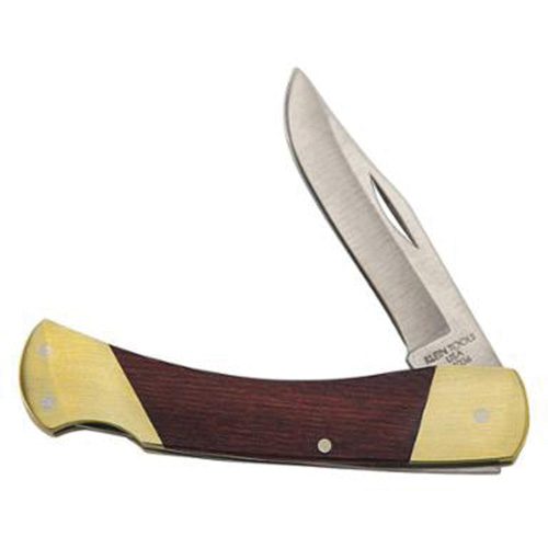 Sportsman Knife with Curved Handle, 2-5/8" Blade, Stainless Steel Blade, Wood Handle Nia-Chem Ltd.