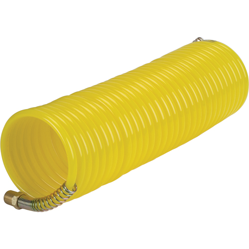 Nylon Coil Air Hose With Fittings, Air, 1/4" ID x 25' L, Nylon, 200 PSI at 23°C Nia-Chem Ltd.