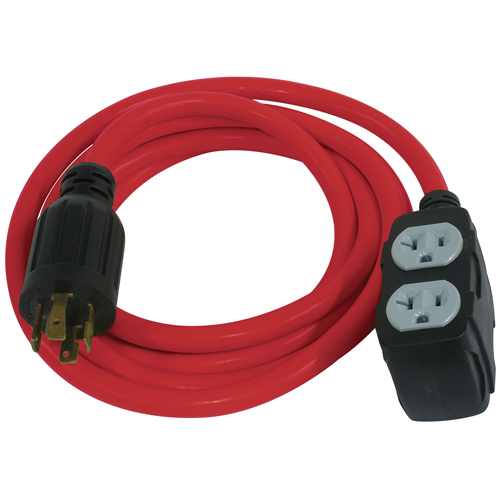 Generator Extension Cord, SJTW, 12/3 AWG, 30 A, 4 Outlet(s), 10' Nia-Chem Ltd.