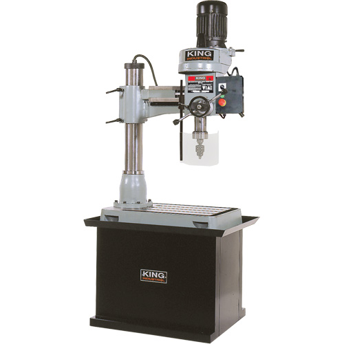 Radial Drilling Machine with Stand, 1/2" Chuck, 5 Speed(s), 19-5/8" W x 21-5/8" L, #3 Morse Nia-Chem Ltd.