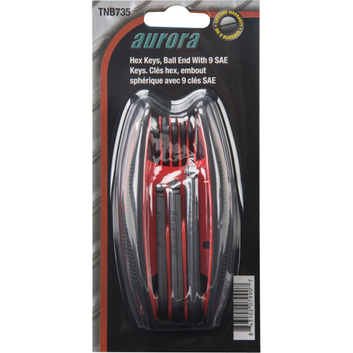 Ball End Fold-Up Hex Key Set, 9 Pcs., Imperial Nia-Chem Ltd.