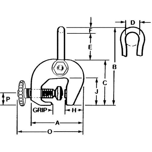 SAC Plate Clamp, 12000 lbs. (6 tons), 0" - 3" Jaw Opening Nia-Chem Ltd.