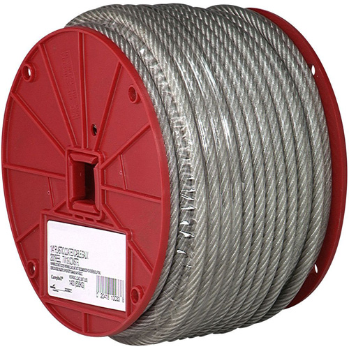 C&acirc;ble m&eacute;tallique, 250' (76,2 m) x 1/8", 340 lb (0,17 tonne), Rev&ecirc;tement de vinyle Nia-Chem Ltd.