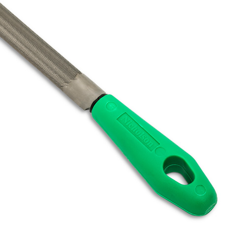 Double Cut File with Green Handle, Half Round, 8", Bastard Nia-Chem Ltd.