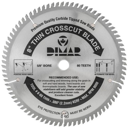 Industrial Saw Blade - Crosscut Thin Kerf, 8", 80 Teeth, Wood Use Nia-Chem Ltd.