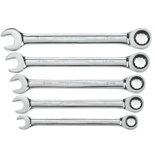Jeu de cl&eacute;s &agrave; cliquet &agrave; 12 pans et 72 dents, Combinaison, 5 morceaux, M&eacute;trique Nia-Chem Ltd.