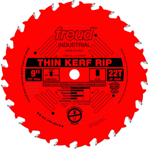 Lames de scie industrielle TCS - refente/coupe en travers &agrave; voie &eacute;troite, 9", 22 dents, Pour Bois Nia-Chem Ltd.