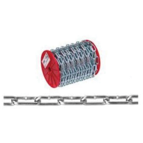 Straight Link Coil Chain, Low Carbon Steel, #4 x 100' (30.4 m) L, 205 lbs. (0.1025 tons) Load Capacity Nia-Chem Ltd.