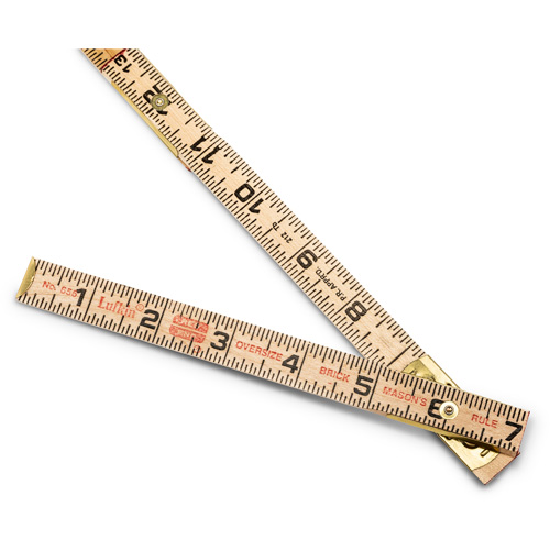 Red End&reg; Oversized Brick Mason Rule, 6' L, Wood, 1/16" Graduations Nia-Chem Ltd.