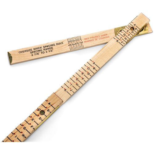Red End&reg; Oversized Brick Mason Rule, 6' L, Wood, 1/16" Graduations Nia-Chem Ltd.