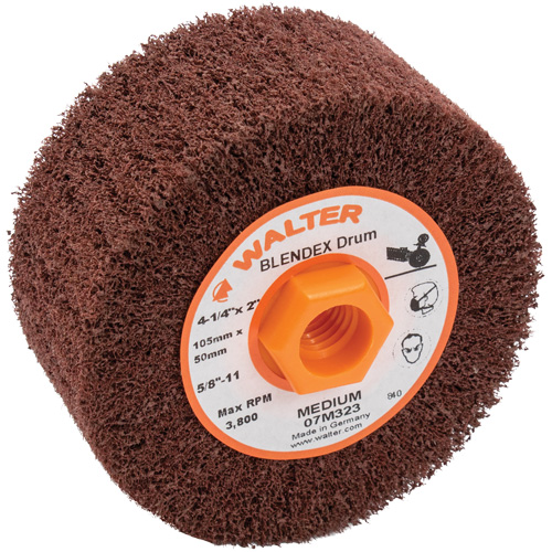 Blendex Surface Conditioning Drum, 4-1/4" Dia. x 2" W, 5/8"-11 Arbor, Medium Grit Nia-Chem Ltd.