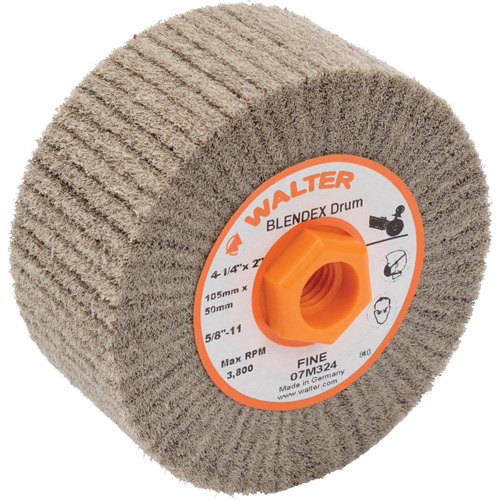 Tambour de conditionnement de surface Blendex, 4-1/4" dia. x 2" la, 5/8"-11 Arbre, Grain Fin Nia-Chem Ltd.