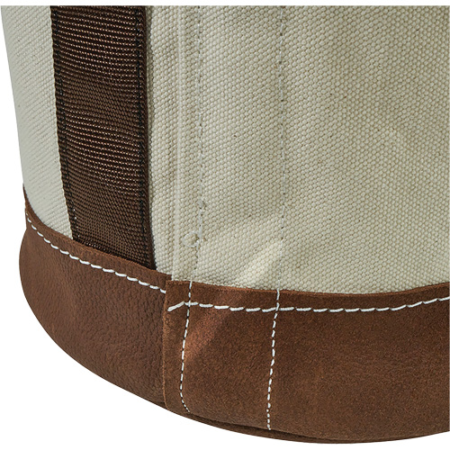 Sceau &agrave; fond en cuir, 17" h, Toile, Blanc Nia-Chem Ltd.