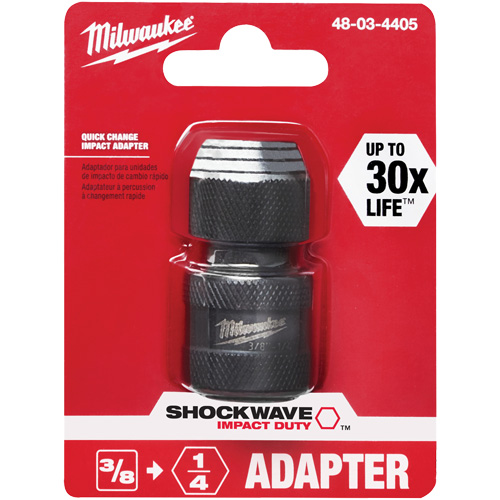 Shockwave Impact Driver Square to Hex Socket Adapter, Impact, 1/4" Drive, 3/8" Socket, 1.875" L Nia-Chem Ltd.