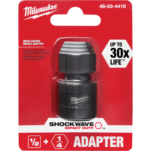 Shockwave Impact Driver Square to Hex Socket Adapter, Impact, 1/4" Drive, 1/2" Socket, 1.875" L Nia-Chem Ltd.