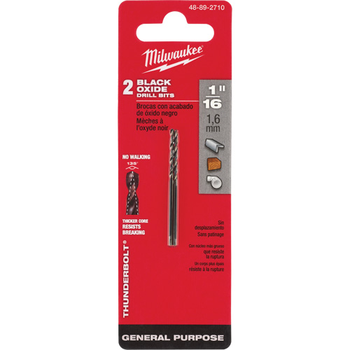 Thunderbolt&reg; Jobber Drill Bit, High Speed Steel, 1/16", 1-7/8" L, 7/8" Flute, 135° Point Angle Nia-Chem Ltd.