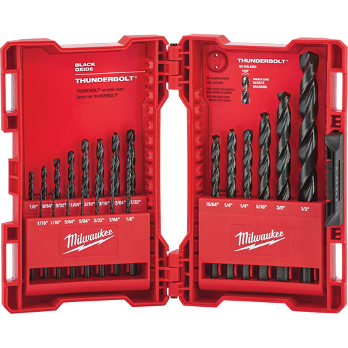 Thunderbolt&reg; Jobber Drill Bit Set, 21 Pieces, Alloy Steel Nia-Chem Ltd.