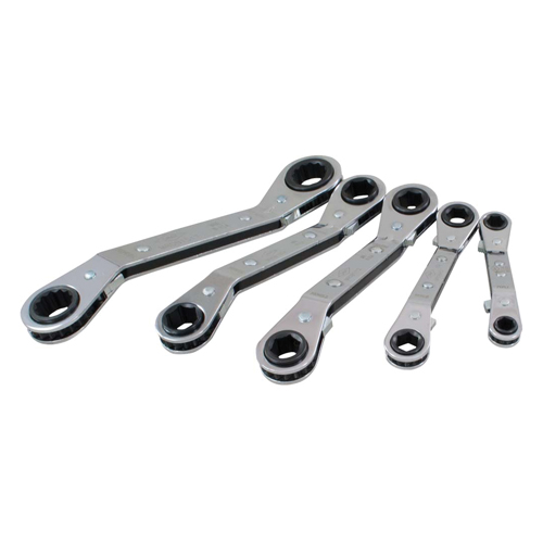 Offset Wrench Set, Ratcheting Box, 5 Pieces, Metric Nia-Chem Ltd.