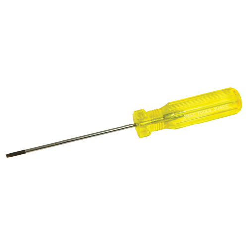 Tournevis &agrave; fente d'&eacute;lectricien, Tige de 1/8", Ronde, 7-1/4" lo, Prise en Plastique Nia-Chem Ltd.