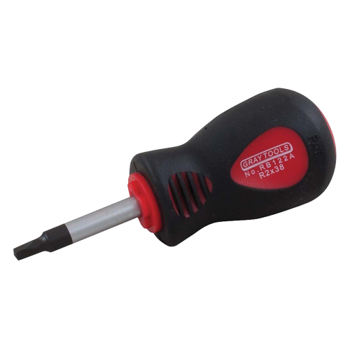 Tournevis &agrave; pointe carr&eacute;e &agrave; empreinte r&eacute;duite, Tige de #0, Ronde, 4" lo, Prise en Coussin&eacute;e Nia-Chem Ltd.