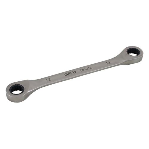 Double Box End Gear Ratcheting Wrench, 12 Point, 8 mm x 9 mm, Plain Finish Nia-Chem Ltd.