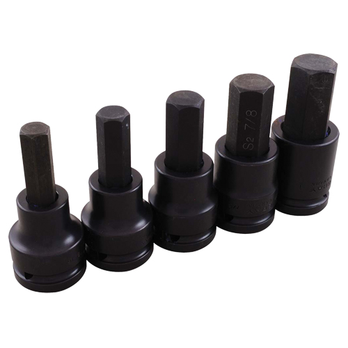 Jeu de douilles pour cl&eacute; &agrave; chocs, Hexagonale, Prise 3/4", 5 mrcx Nia-Chem Ltd.