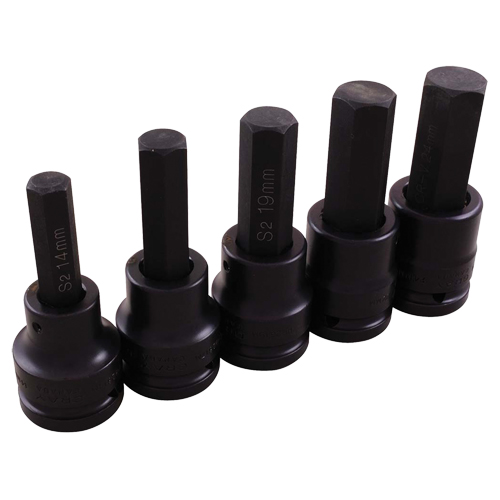 Jeu de douilles pour cl&eacute; &agrave; chocs, Hexagonale, Prise 3/4", 5 mrcx Nia-Chem Ltd.