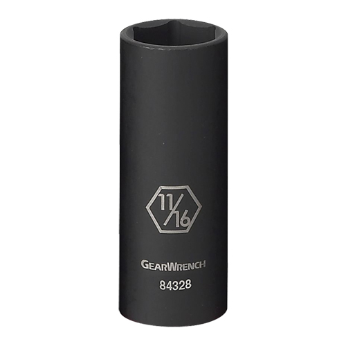 Socket, Impact, 9/16", 3/8" Drive, 6 Points, Deep Nia-Chem Ltd.