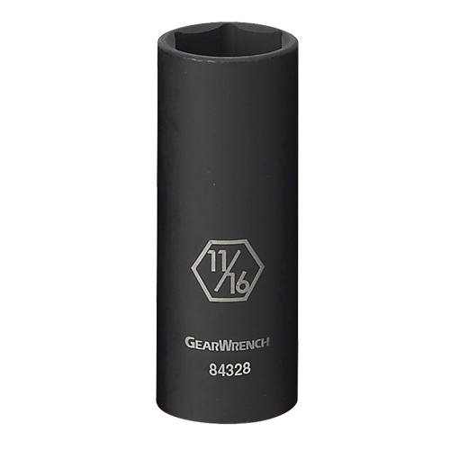 Socket, Impact, 11/16", 3/8" Drive, 6 Points, Deep Nia-Chem Ltd.