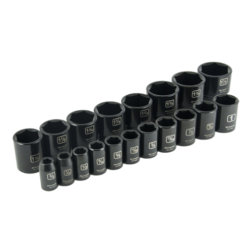 SAE Socket Set, 19 Pcs, Impact, 1/2" Drive Size Nia-Chem Ltd.