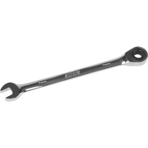 Metric Ratcheting Combination Wrench, 12 Point, 7 mm, Chrome Finish Nia-Chem Ltd.