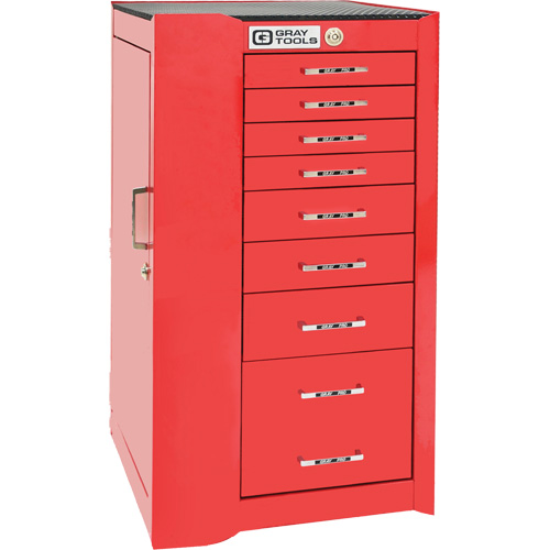 Pro+ Left Side Rider Tool Cabinet, 8 Drawers, 19" W x 19" D x 36-1/2" H, Red Nia-Chem Ltd.