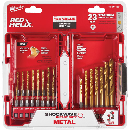 Shockwave Impact Duty Drill Bit Set, 23 Pieces, Titanium Nia-Chem Ltd.