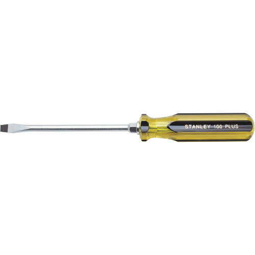 100 PLUS&reg; Standard Slotted Tip Screwdriver, 5/16" Tip, Round, 11" L, Plastic Handle Nia-Chem Ltd.