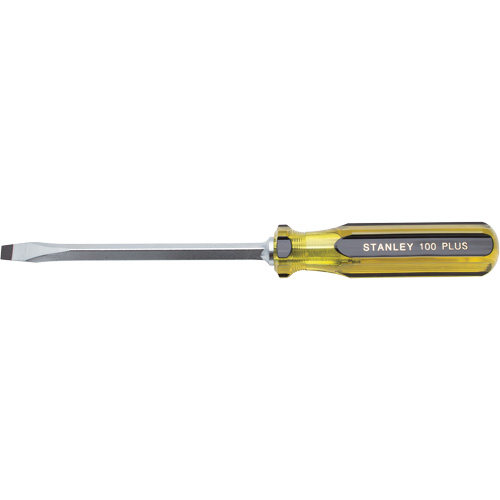 100 PLUS&reg; Standard Slotted Tip Screwdriver, 5/16" Tip, Square, 11-1/8" L, Plastic Handle Nia-Chem Ltd.
