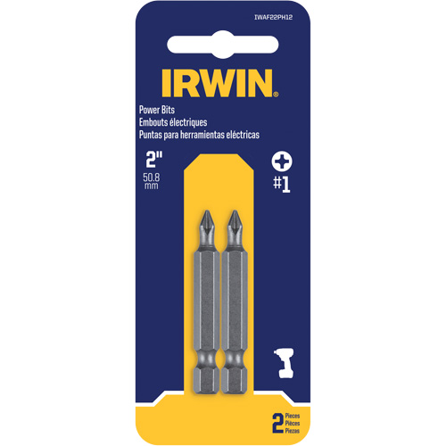 Embouts pour outils &eacute;lectriques, Phillips, Embout #1, Prise 1/4", Longueur 1-15/16" Nia-Chem Ltd.