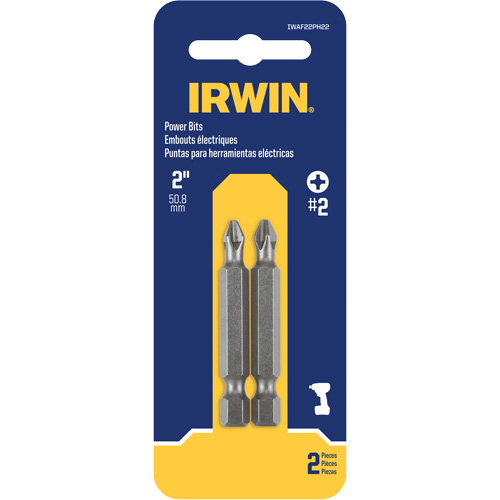 Embouts pour outils &eacute;lectriques, Phillips, Embout #2, Prise 1/4", Longueur 2" Nia-Chem Ltd.