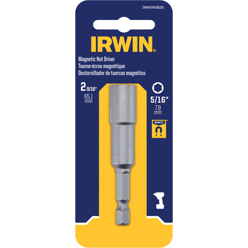 Tourne-&eacute;crou, Embout 5/16", Prise 1/4", 2-9/16" lo, Magn&eacute;tique Nia-Chem Ltd.