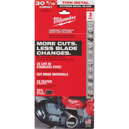 Lames-ruban pour coupes de m&eacute;taux extr&ecirc;mes, Acier rapide, 30-9/16" lo x 1/2" la x &eacute;paisseur 0,02", 12/14 dents par pouce Nia-Chem Ltd.