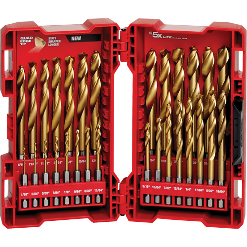 Shockwave Red Helix Drill Bit Set, 29 Pieces, Titanium Nia-Chem Ltd.