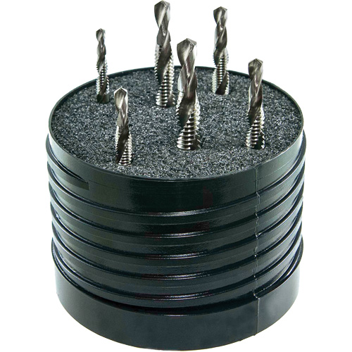 Jeu de tarauds & forets combin&eacute;s Drillco, 6 morceaux, Acier rapide Nia-Chem Ltd.